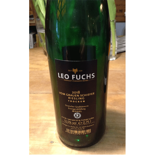 Vom Grauen Schiefer Riesling Trocken Leo Fuchs